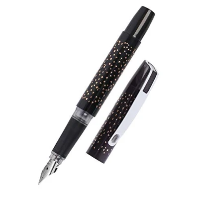 Abbildung von Online 61463/3D Campus Spotlights Black, Patronen Füller, Standard Tintenpatronen, hochwertige Iridium Feder M, ergonomisches Softtouch Griffstück, für Allergiker geeignet, 1 Stück