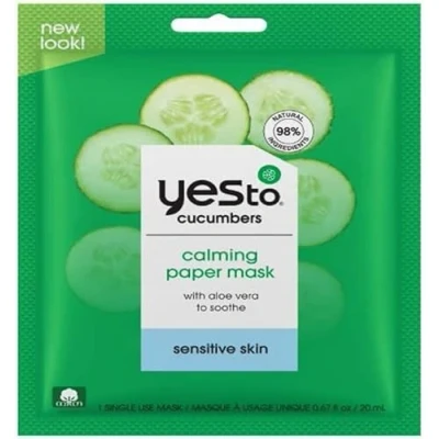Abbildung von Yes To, Cucumber Paper Mask for Sensitive Skin, Moisturizing and Hydrating, Single Pack