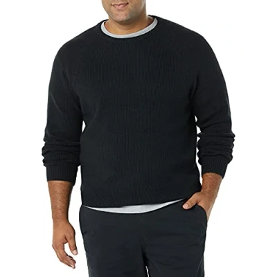 Abbildung von Amazon Essentials Herren Soft Touch Pullover mit Rundhalsausschnitt und Langen Ärmeln, Schwarz, M