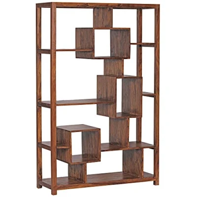 Abbildung von KADIMA DESIGN Bücherregal Wood Massiv Sheesham 180cm Massivholz Regal Raumteiler