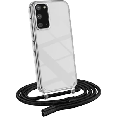 Abbildung von MyGadget Handykette für Samsung Galaxy S20 [ Hülle mit Band abnehmbar &amp; verstellbar ] Handyhülle Handyband zum Umhängen Schnur Case Schutzhülle Schwarz