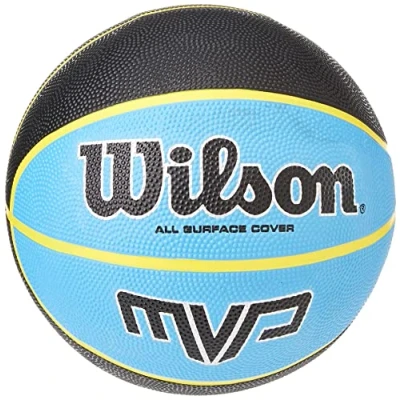 Abbildung von Wilson Outdoor Basketball, Rauer Untergrund, Asphalt, Granulat, Kunststoffboden Größe 5, 8 bis 12 Jahre, MVP, Schwarz/Blau