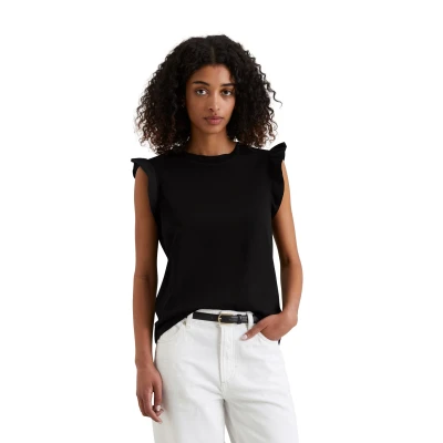 Abbildung von Marc O&#039;Polo Denim Ruffles Top, Damen, Größe: Small, Black