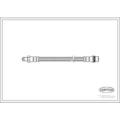 Abbildung von CORTECO 19020688 Bremsschläuche Hinterachse 230 M10X1 PEUGEOT: 405 I Limousine