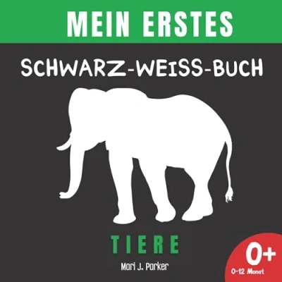 Abbildung von Mein Erstes Schwarz Weiß Buch Tiere.: Frühe Entwicklung Bilderbuch für Neugeborene Neugeborene. Kontrast Karten, Sinneserziehung Kleinkinder im Alter von 0 12 Monat.