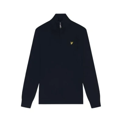 Abbildung von Lyle &amp; Scott Herren Marino Strickpullover mit Viertelreißverschluss, Blau, XL