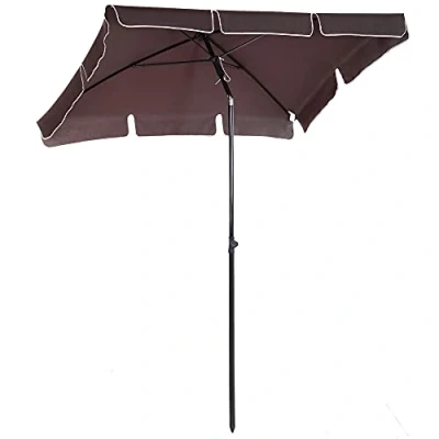 Abbildung von Sonnenschirm Gartenschirm Strandschirm Balkonschirm Schirm Sonnenschutz knickbar (Kaffeebraun+Schwar