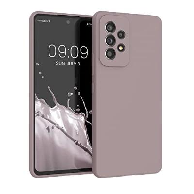 Abbildung von kwmobile Hülle kompatibel mit Samsung Galaxy A53 5G Silikon Handy Case Handyhülle weiche Oberfläche kabelloses Laden Purple Cloud
