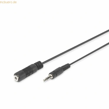 Abbildung von DIGITUS Audio Verlängerungskabel 3,5mm Klinke auf Buchse Aux Kabel Stereo 1,5m schwarz für Stereoanlagen, Heimkino, Soundbar, Computer