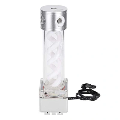 Abbildung von ASHATA Wasserkühlungspumpe, Wasserpumpentank Aluminiumanode 4 Meter Kopf Computerzubehör PUB FS6MB 24, für Computer Wasserkühlungszubehör(Silber)