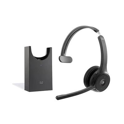 Abbildung von Cisco Headset 721, Wireless Single On Ear Bluetooth Kopfhörer, Webex Taste, USB A HD Adapter, Ladestation, Carbon Black, EIN Jahr Garantie mit beschränkter Haftung (HS WL 721 BUNAS C)