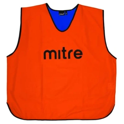 Abbildung von Mitre Pro Fußball Trainingsleibchen für Erwachsene, wendbar, leichtes Multisport Leibchen, atmungsaktives Netzgewebe, Orange/Blau, Senior
