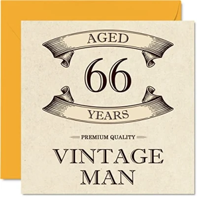 Abbildung von Geburtstagskarte zum 66. Geburtstag für Männer im Alter von 66 Jahren lustige Opa, Vater, Ehemann, Freund, Onkel, Bruder, 145 mm x Grußkarten,