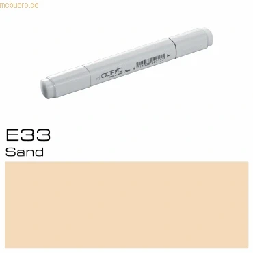 Abbildung von COPIC Classic Marker Typ E 33, Sand, professioneller Layoutmarker, mit einer breiten und feinen Spitze