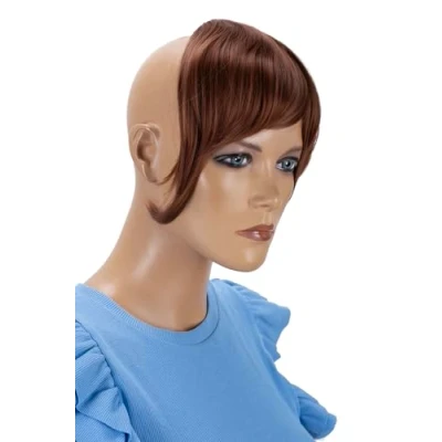 Abbildung von CAISHA Pony Clip In Extensions Stirnfransen Haarteil Haarverlängerung Mittelbraun F9 2
