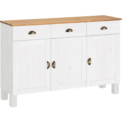 Abbildung von Home affaire Unterschrank &quot;Oslo&quot;, 125 cm breit, 38 tief, als Sideboard, 3 Türen, 2 Schubladen