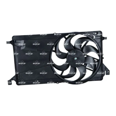 Abbildung von NRF 470112 Lüfter 390 12 mit Kühlerlüfterrahmen (Zarge) FORD: Focus 2 Schrägheck, Kombi, C Max
