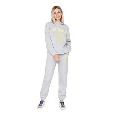 Abbildung von Trendyol Damen Herren Hoher Bund Jogginghose Sweatpants, Grau, XL EU