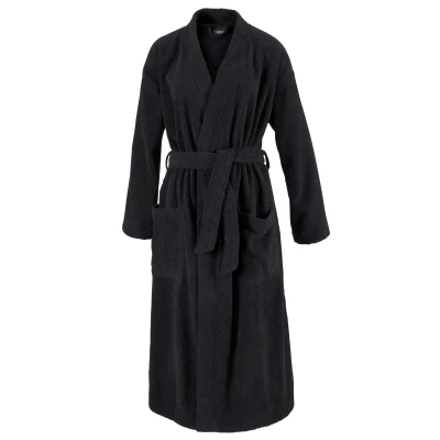 Abbildung von Egeria TOPAS Unisex Bademantel in Kimonoform für Damen und Herren, Größe L, Farbe Black