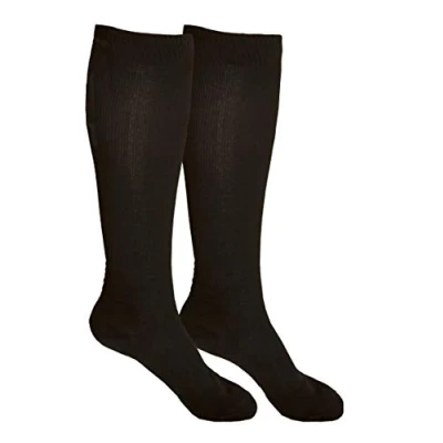 Abbildung von Hydas Reisestützstrümpfe XXL, extra breite Wadenweite, Doppelpack Gr. 39 41 Schwarz