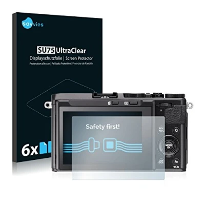 Abbildung von Savvies 6 Stück Schutzfolie für Fujifilm FinePix X70 Displayschutz Folie Ultra Transparent