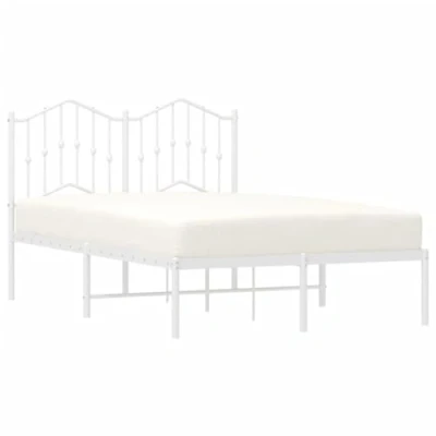 Abbildung von vidaXL Bett Bettgestell mit Kopfteil Metall Weiß 120x190 cm