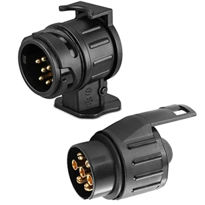 Abbildung von SPARKMOTO 13 auf 7 polig Anhänger Adapter und Kit,Auto zu Hänger für PKW AHK Fahrradträger adapter,Anhängerkupplung Steckdose Adapterstück Konverter mit cover(B)