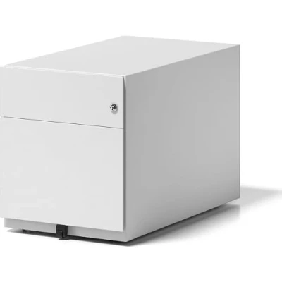 Abbildung von BISLEY Rollcontainer Note mit Griffleiste, 1 Universalschublade, HR Schublade, Metall, 696 Verkehrsweiß, 77.5 x 42 49.5 cm
