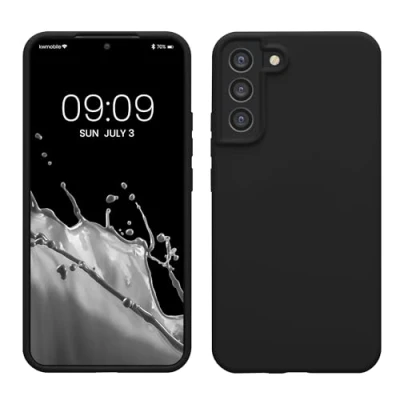 Abbildung von kwmobile Hülle kompatibel mit Samsung Galaxy S22 Plus Silikon Handy Case Handyhülle weiche Oberfläche kabelloses Laden Schwarz matt