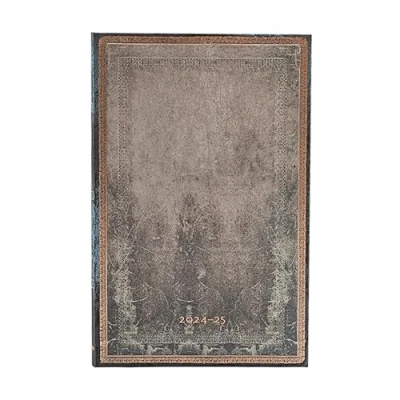 Abbildung von Dove Grey (Old Leather Collection) Maxi 18 month Vertical Hardback Dayplanner 2025 (Elastic Band Closure)