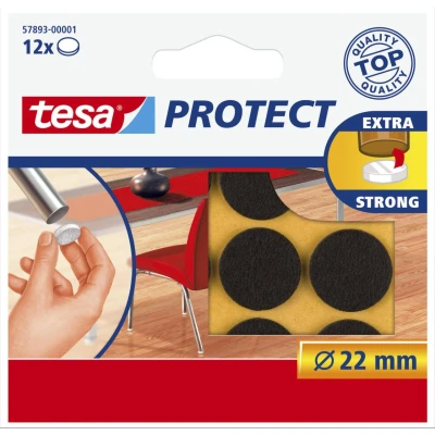 Abbildung von tesa Vibrationsdämpfer Filzgleiter Braun 22 mm 12 St., (57893 00001 00)
