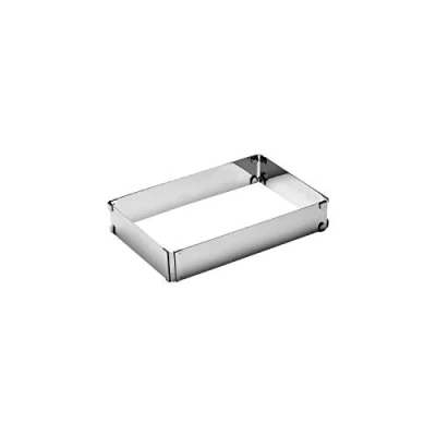 Abbildung von APS 42 Backform, stufenlos verstellbare Kuchenform, Backform aus flexiblem Edelstahl, in der Größe 19 x 28 34 54 cm, Höhe 5 cm