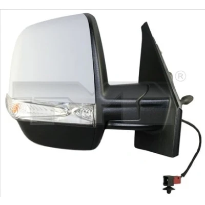 Abbildung von Außenspiegel Tyc 325 0146 links grundiert Einstellung: Seilzug, konvex FIAT: Doblo II Kasten / Kombi, OPEL: Combo D Kombi