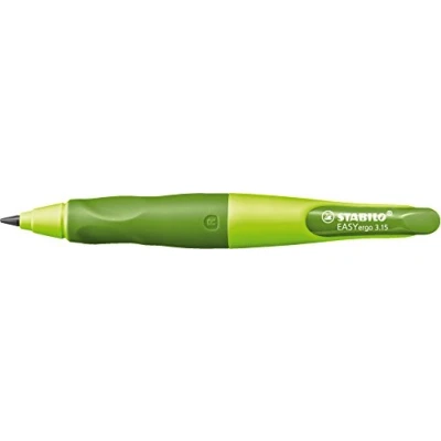 Abbildung von Ergonomischer Druck Bleistift für Rechtshänder STABILO EASYergo 3.15 in hellgrün/dunkelgrün inkl. 1 dicken Mine Härtegrad HB &amp; Spitzer
