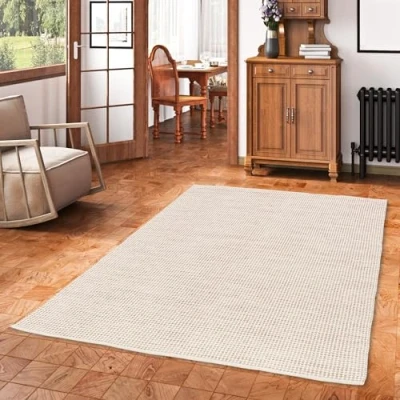 Abbildung von Wollteppich Baumwolle Natur Kelim Teppich Sandy Modern, Pergamon, Rechteckig, Höhe: 8 mm