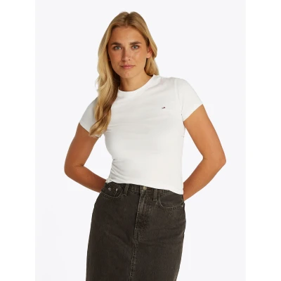 Abbildung von Tommy Jeans T Shirt &quot;TJW SLIM C NECK TEE&quot;, mit Logo Stickerei