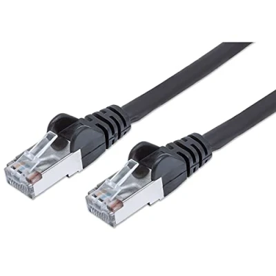 Abbildung von PremiumCord Netzwerkkabel, Ethernet, LAN &amp; Patch Kabel CAT6a, 10Gbit/s, S/FTP PIMF Schirmung, AWG 26/7, 100% Cu, schnell flexibel und robust RJ45 kabel, schwarz, 7m