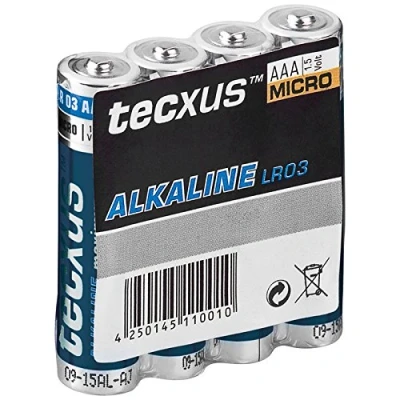 Abbildung von 4er Folie TECXUS Alkaline Micro ( AAA ) Batterie