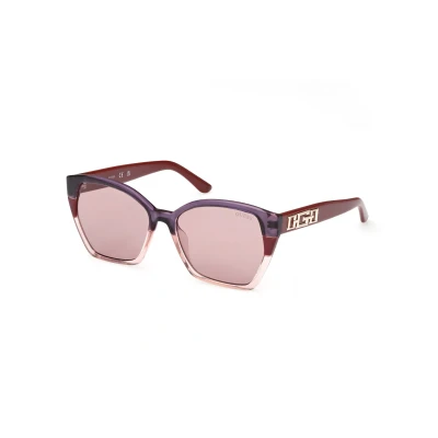 Abbildung von Guess Damen GU7912 71Y Gläser SONNENBRILLEN Injiziert Bordeaux Violett Schmetterling Normal
