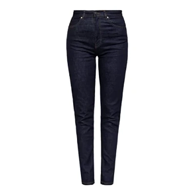 Abbildung von Queen Kerosin Damen Jeanshose mit Kontrast Stickerei dunkelblau