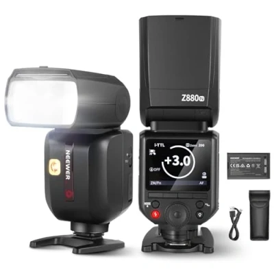 Abbildung von NEEWER Z880 N 2,4G 76W TTL Kamera Blitz Speedlite Flash Kompatibel mit Nikon Benutzeroberfläche Modellierlicht TTL/M Schnellschalter TCM Taste, 1/8000s HSS 7,2V/3000mAh Akku 600 Volle Leistung Blitze