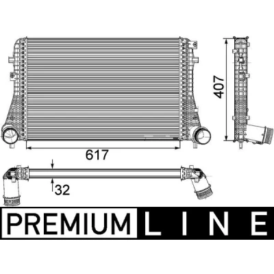 Abbildung von MAHLE ORIGINAL CI 208 000P Ladeluftkühler VOLKSWAGEN: Passat B7 Variant, Tiguan I, B6 SEAT: Alhambra II