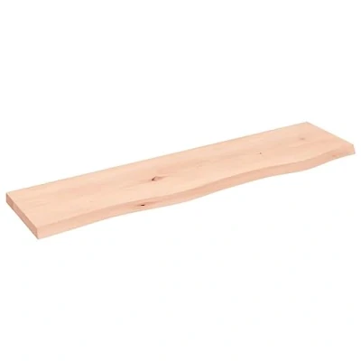 Abbildung von vidaXL Wandregal, Holzregal Regal Handgefertigt mit Baumkante, Wandboard Regalbrett Deko, Bücherregal Hängeregal, 80x20x2cm Massivholz Eiche Unbehandelt