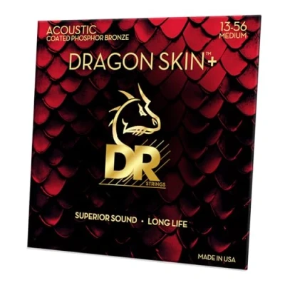 Abbildung von DR DAP 13 DRAGON SKIN+™ Beschichtete Phosphorbronze Akustikgitarrensaiten, Überlegener Klang mit angenehmer Haptik &amp; langer Lebensdauer, leicht 56