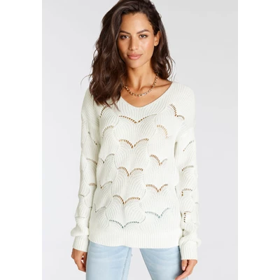 Abbildung von Laura Scott V Ausschnitt Pullover, mit modischem Strickmuster
