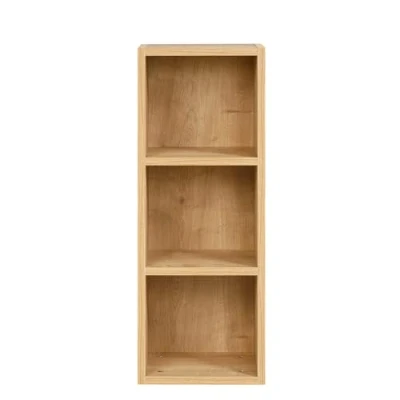 Abbildung von furni24 Bücherregal mit 3 Fächern, Holzregal, Würfelregal, Aufbewahrungsregal, Saphir Eiche, 30x24x80h