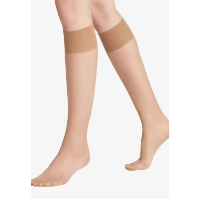Abbildung von FALKE Damen Kniestrümpfe Seidenglatt 15 DEN W KH Transparent einfarbig 1 Paar, Beige (Cocoon 4859), 39 42