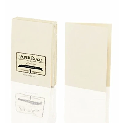 Abbildung von Rössler Papier 2160831008 Paper Royal Doppenkarten Pack DIN A6, 20 Stück, chamois gerippt