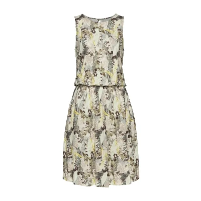 Abbildung von Vivance Jerseykleid, Damen, Größe: 40, Creme limone bedruckt