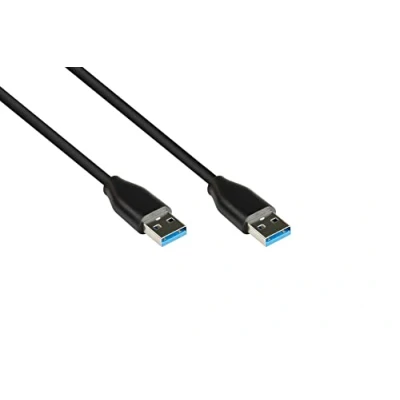 Abbildung von Good Connections USB 3.2 Gen.2 Kabel 10GBit/s / 3A Stecker A an hochwertiger KUPFERLEITER schwarz 0,5m 50 cm